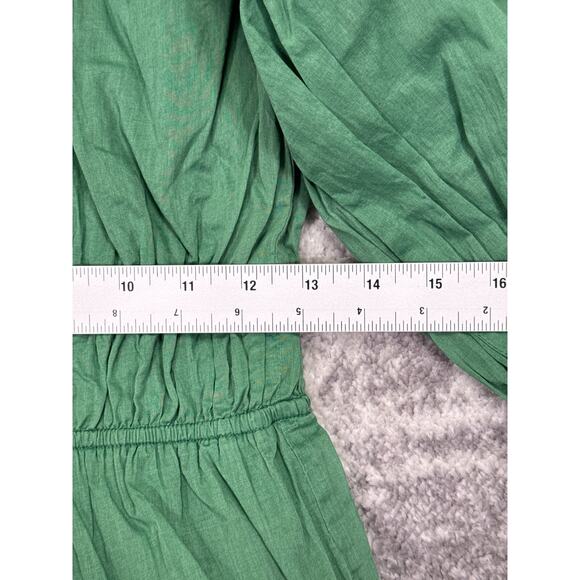The Great Dress 1 / US Small Womens Green Gauze Puff Sleeve Midi - Picture 6 of 9